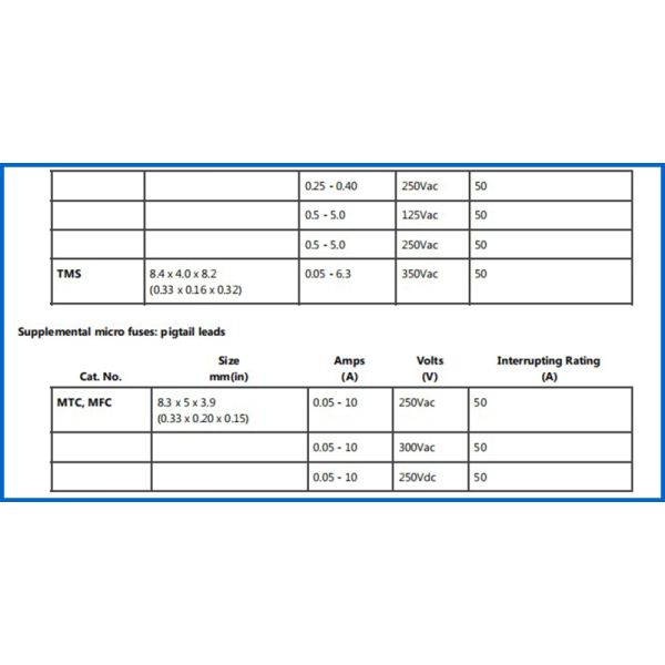 Micro Box Radial Sub Miniature Fuse 20A 350V Leaded Time Lag