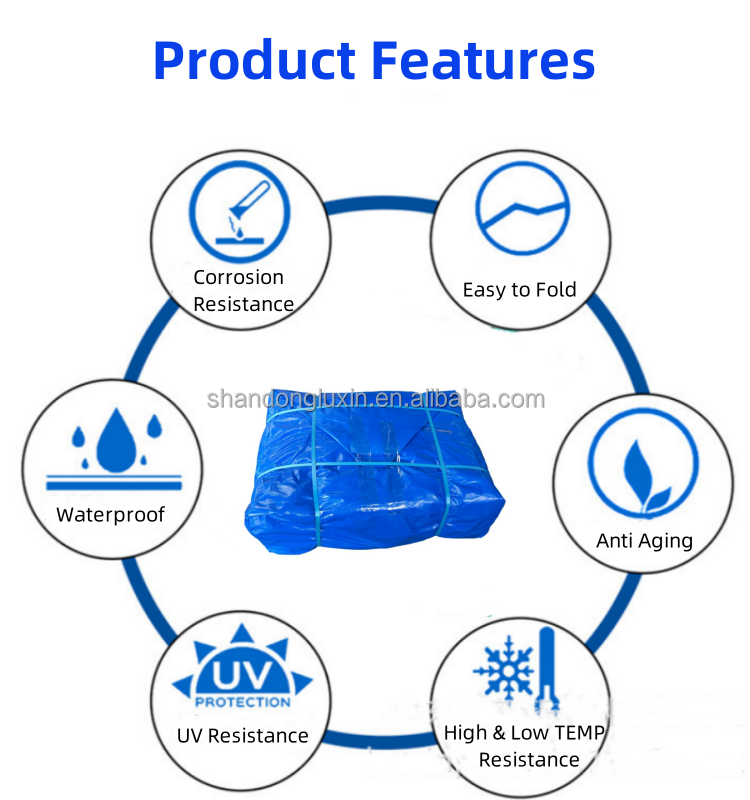 16*15-16*17 Density Blue PE Tarpaulin For Dustproof Tent Moisture Proof And Rainproof