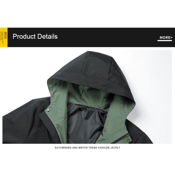Autumn Parkas Windbreaker Men's Fat Long Coat Jacket with Dyed Processing Type