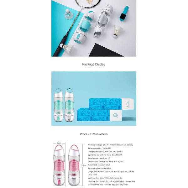 DIDI LED Drink humidifier Bottle / New electric sport water bottle welcome custom logo