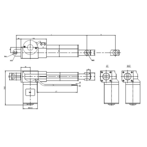24 volt electric actuator linear, smart bed adjustable, with controller system IP43