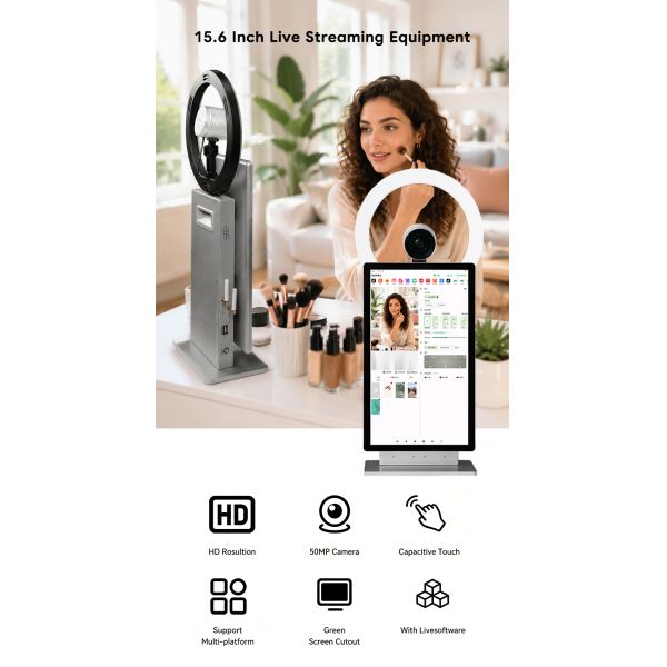 All-In-One 15.6 Inch Interactive Screen for TikTok Facebook Live Streaming Broadcasting Portable Service Equipment