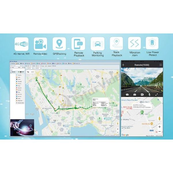 24h Parking Monitor 4G LTE Dash Cam With GPS Track And One Press SOS Alarm