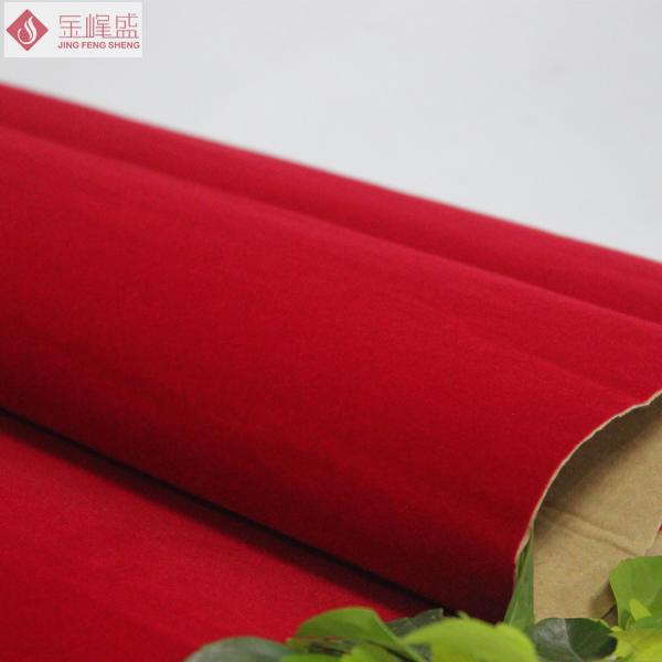 Adhesive Glue Red Tricot Lining Fabric Velvet Flocked for Packaging Box Material