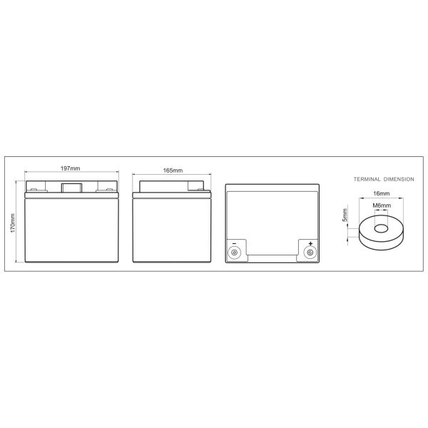 VRLA AGM Sealed Lead Acid Battery Top Terminal General Purpose Non Leakage