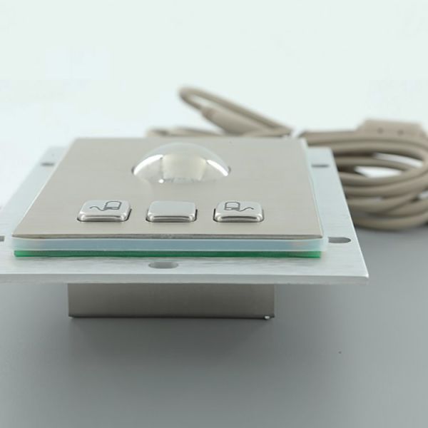 Mechanical IP65 Waterproof Trackball Mouse Stainless Steel Industrial Metal