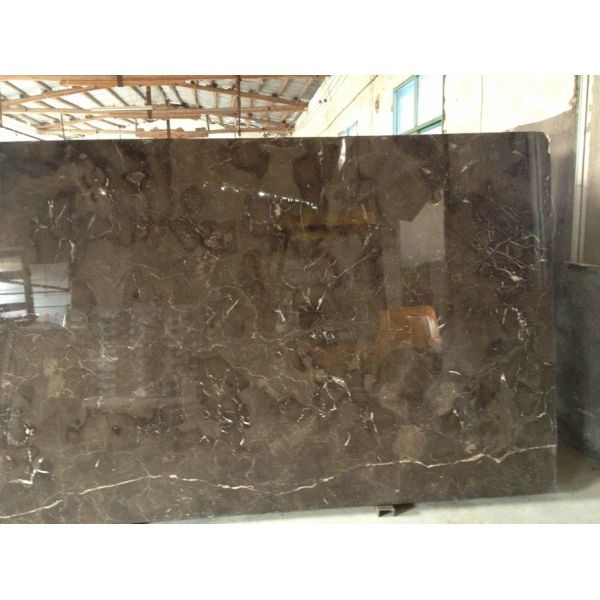 Light / Dark Brown Gloss Marble Floor Tiles Indoor Decoration For Wall / Stair