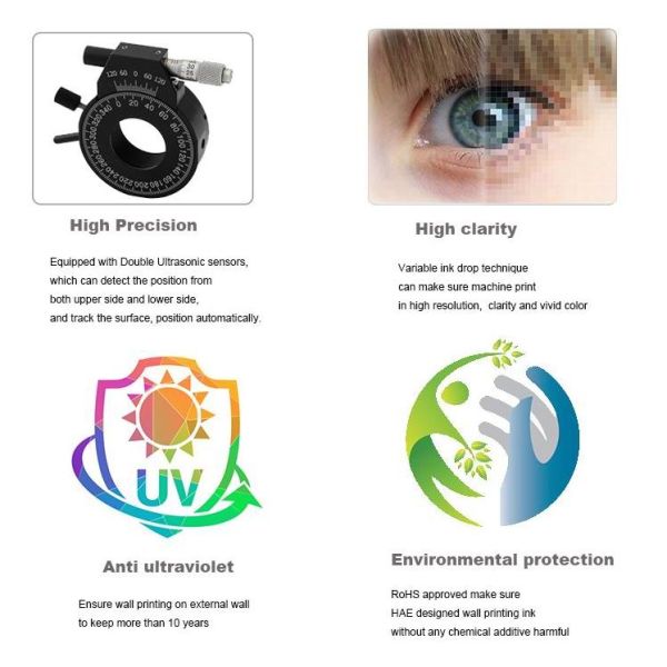 Digital Canvas Wood Glass White UV Ink Vertical Wall Decor Printer Wall 3D