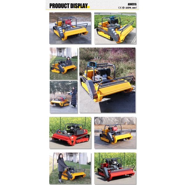 Remote Control Crawler Flail Mower Gas Powered for Steep Slopes Hillside Orchard Farm Garden Grass Cutting High Efficiency