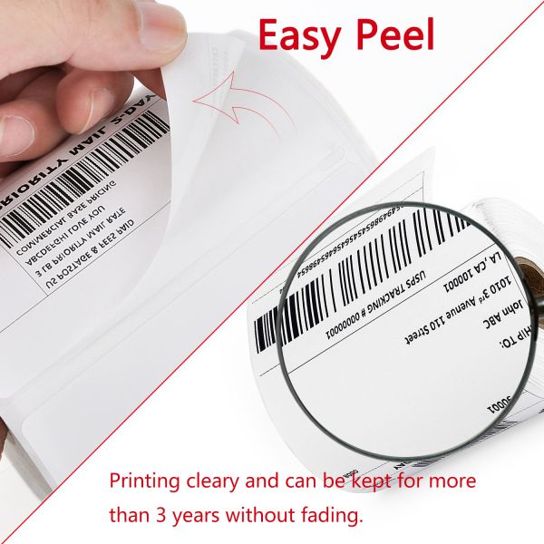 Custom Adhesive Barcode Label Paper Roll for Thermal Label Printers