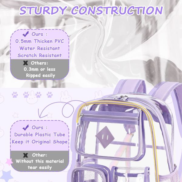 Wholesale Clear Travel Backpack For School Superior PVC Transparent Bookbag For Girls Boys Through School Backpack for men womens Student Backpack