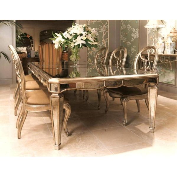 Popular rectangular banquet table mirrored 10-12 people dining table for wedding rental