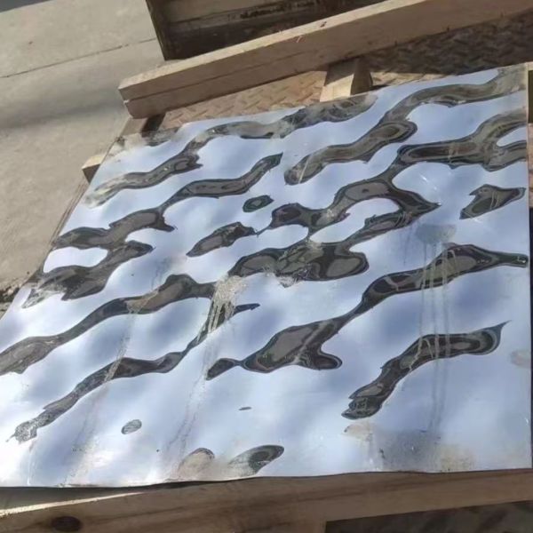 Customize Big Wave Water Ripple Stainless Steel Sheet For Wall Panel Hotel Ceiling Decoration