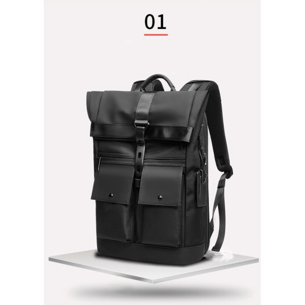 1680D Polyester College Sports Waterproof Business Backpack Solid Color