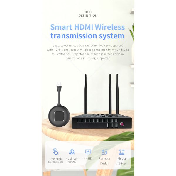 Portable Wireless Presentation Box 5.8Ghz , Hdmi VGA Wireless AV Sender