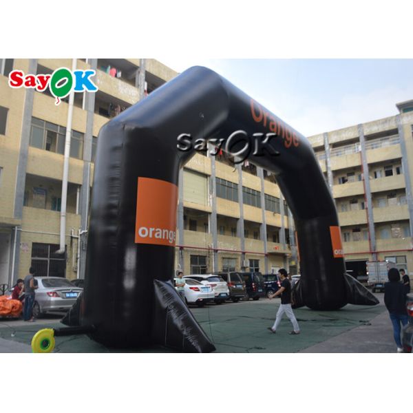 Inflatable Start Line Black PVC Tarpaulin Inflatable Entrance Arch For Park Supermarket
