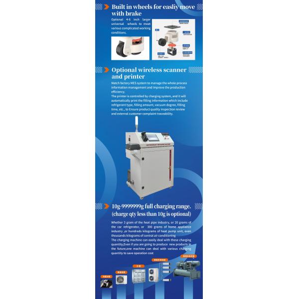 Car AC Gas Filling Machine Refrigerant Charging Machine With 40-200g/s Fast Charging Rate