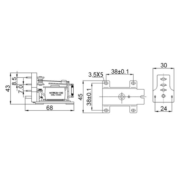 CQC Approved WJ178B 30A Dc 9V Ac Relay Board for Fan Starting Relay