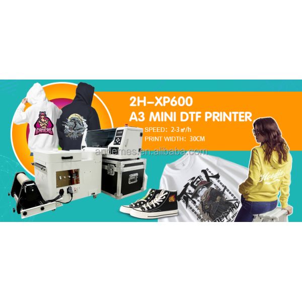 Tshirt Mini 13'' Single Head Xp600 A3 DTF Printer 33cm Roll Roll Heat Transfer Machine