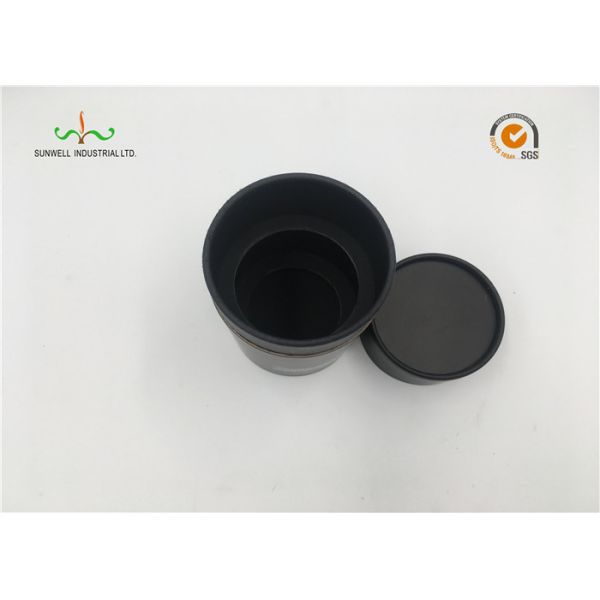 Custom Printed Black Color Cardboard Cylinder Tubes , Deodorant Paper Tube Packaging