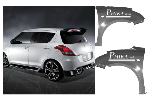 Metal Left and Right Car Fender Replacement For Suzuki Swift 2010 Suit To South East Asia Market