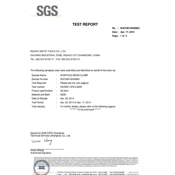 Hot galvanized Forged beam coupler L- plank for scaffold tubes