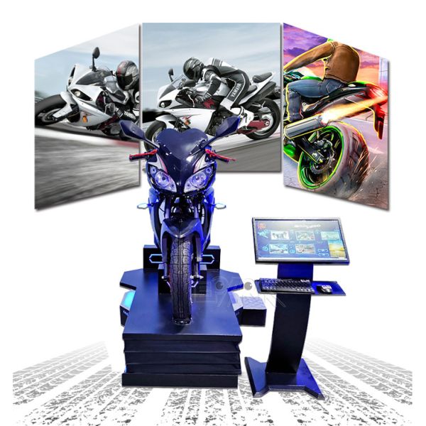 Theme Park VR Motorcycle Driving Simulator Electric Dynamic Platform