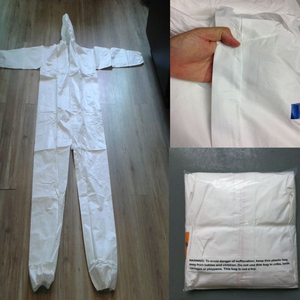 White Disposable Non Woven Coverall Type 3b 4b White Disposable Suits
