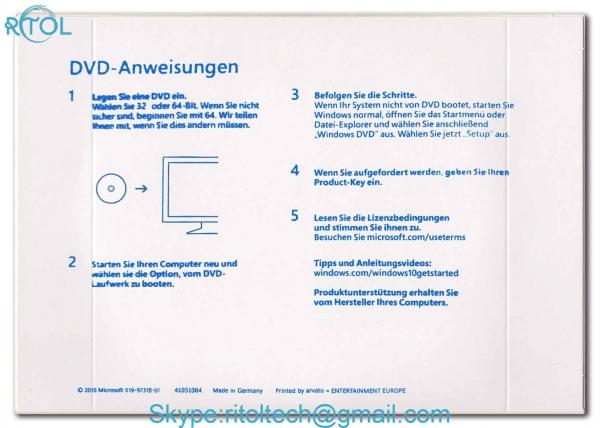 64 Bit DVD OEM Windows 10 Operating System License Home Software French