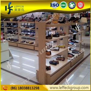 Buy cheap Factory direct sale wood shoe shelf commercial shoe rack for mall product