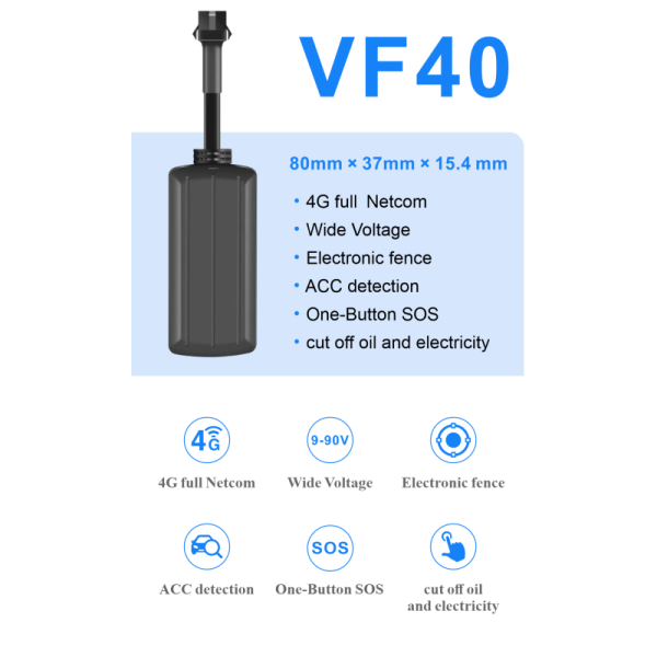 VF40 4G Wired Vehicle GPS Tracker