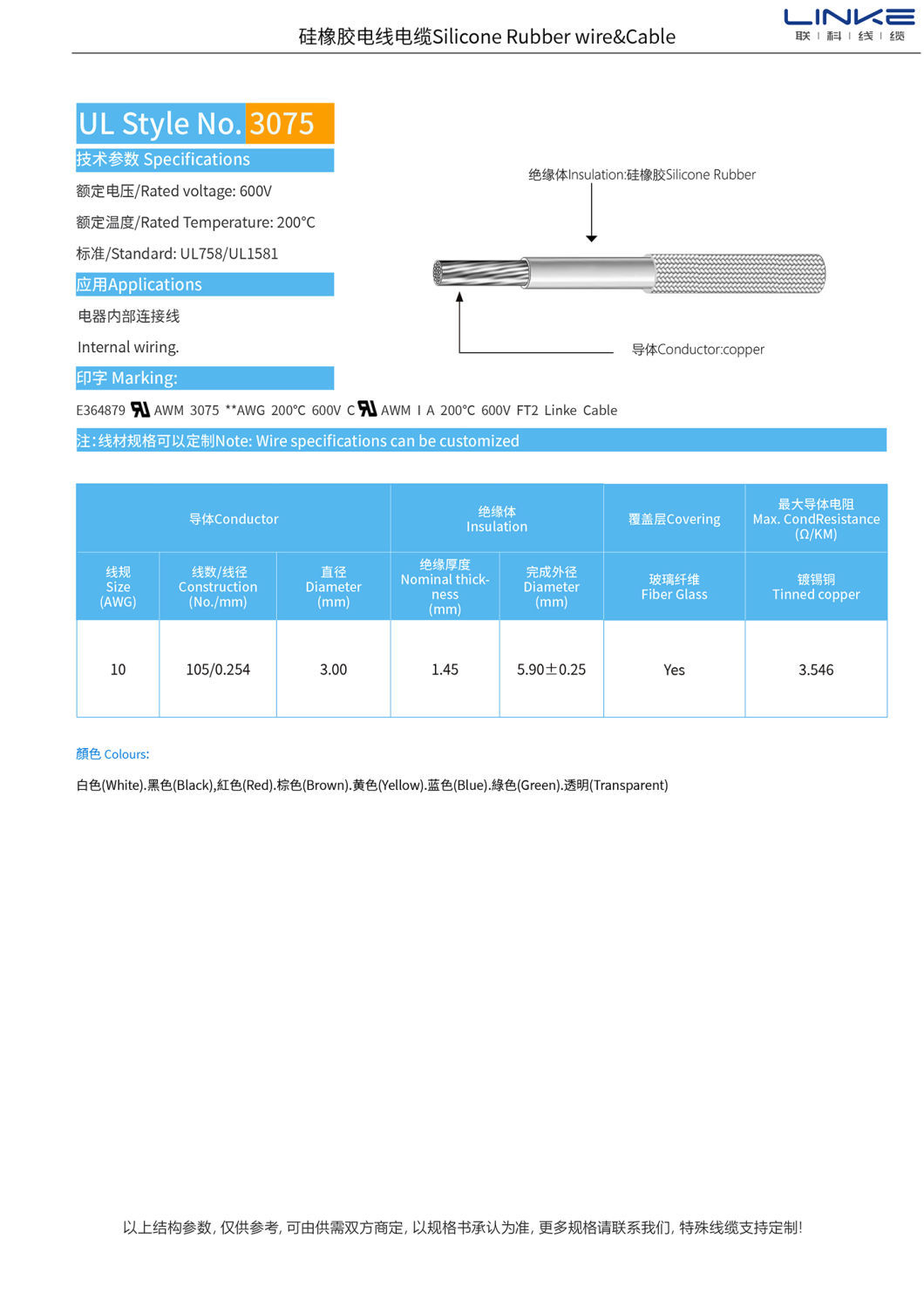 UL3075 Insulated Silicone Rubber Wire for Home Equipment Extra Flexible and Durable