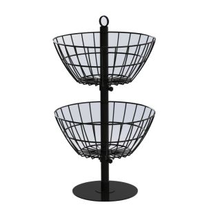 2 Baskets Metal Table Top Display Stands