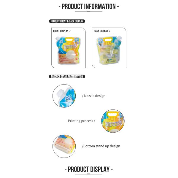 Custom Rice Packaging Spout Pouch Resealable Plastic Pouch Printed Rice Bag with Handle Rice Bags