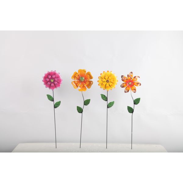 Highly Weather Resistant Flower Metal Garden Decorations Customizable