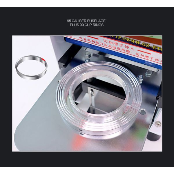Silvery White Snack Food Processing Equipment , Semi Automatic Bubble Tea Plastic Cup Sealing Machine