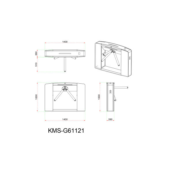 304 Stainless Steel QR Code Tripod Turnstile Bus Station Gate