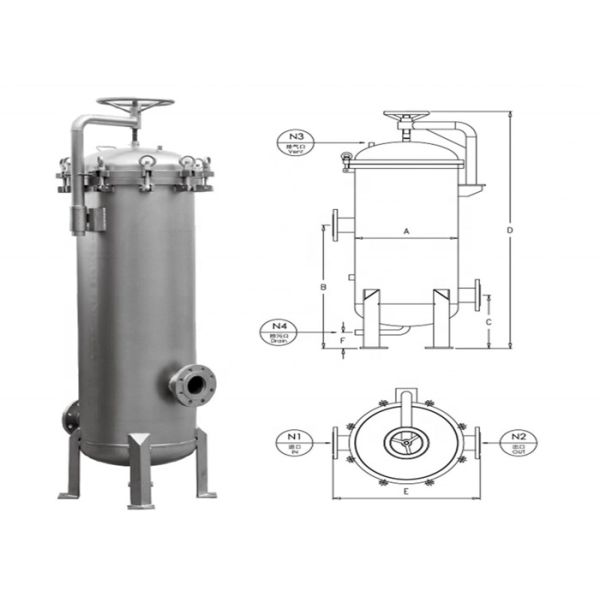 1-3'' Inlet / Outlet High Pressure Filter Housing Large Volume Filtration For RO System