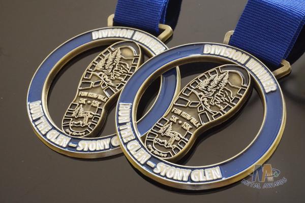 Zinc Alloy Cut Out Sports Metal Medal / Personalised Running Medals
