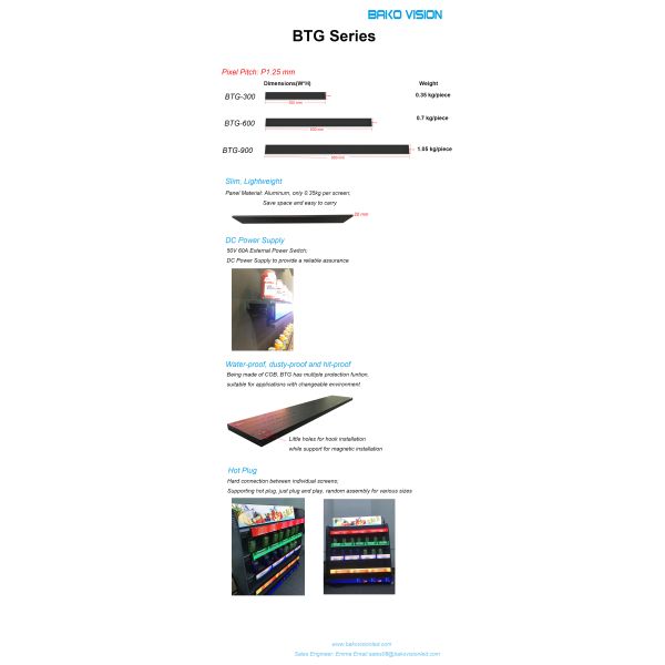Full HD Digital Strip Indoor Led Display Screen Shelf Integration System For Commdity