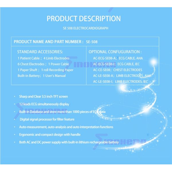 3 Channels Portable ECG Machine Measure Cardiovascular Disease With Automatic Interpretation