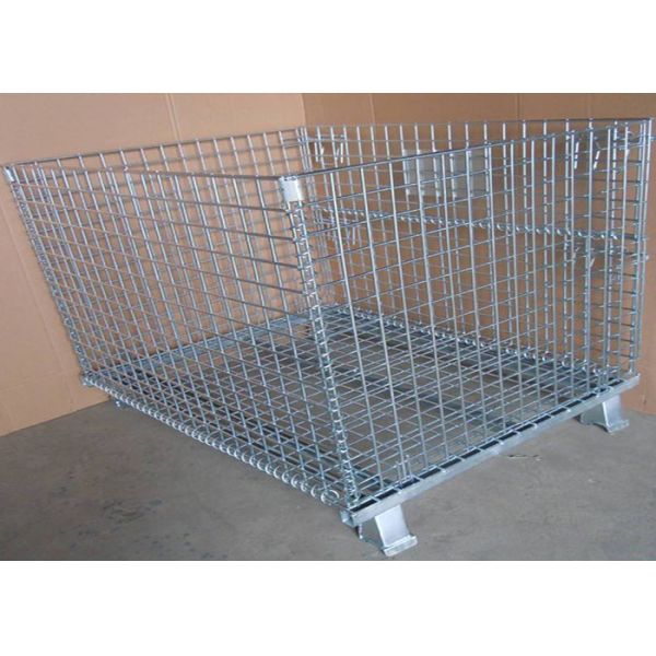 Collapsible Medium Duty Wire Mesh Container 125mm Wheel