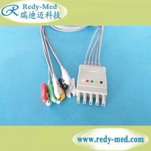 China 4mm Dia Disposable Ecg Lead Wires , IEC Pinch Grabber Lead Shielded Cable on sale
