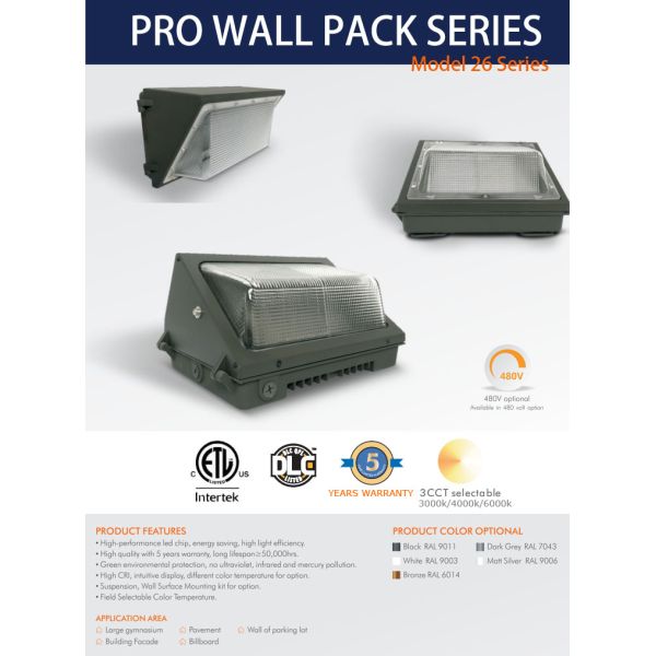 Ip65 Solar Outdoor Wall Lights 70w LED Wall Pack Lights For Parking Lot