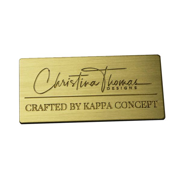 Decorative Custom Brass Nameplate Rectangular Etching Brass Name Plates