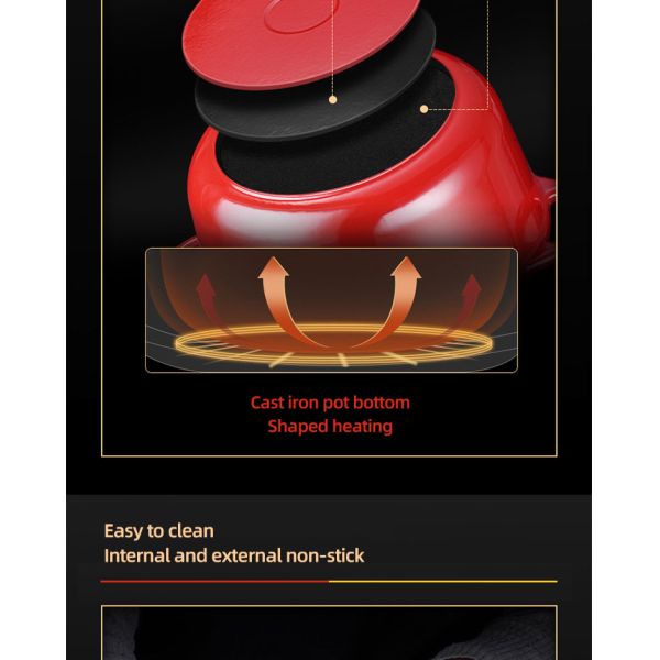 Multi Purpose Cookware Round Dutch Oven Enameled Cast Iron Soup Pot Non-stick Cooking Pot