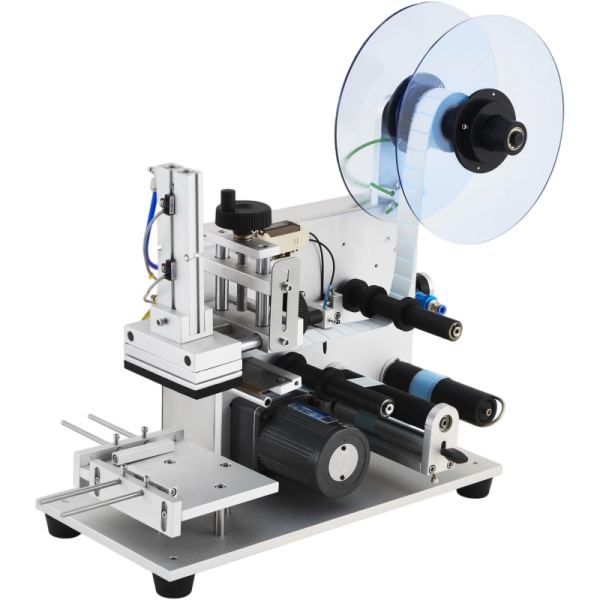 Tabletop Pneumatic Coffee Bag Labeling Machine Applicator Small Semi Automatic