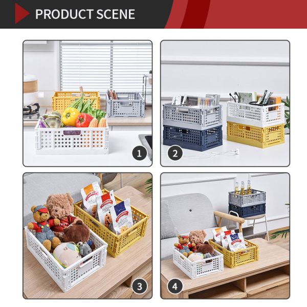 Folding CE Plastic Household Storage Containers For Kitchen Stackable Reusable