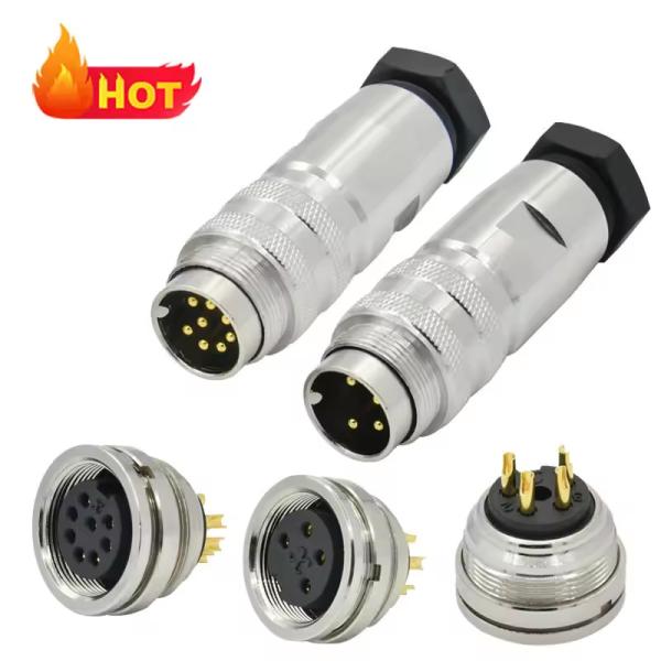 Rigoal M16 IP 68 Connector Fast Cable Waterproof solar socket plug Male/female DIN 3/5 pin electrical connector