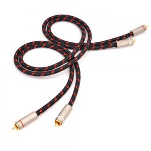 China ROHS RCA Digital Audio Cable SPDIF 3.5mm Gold Plated With Texture Knited Rope 5.1 on sale